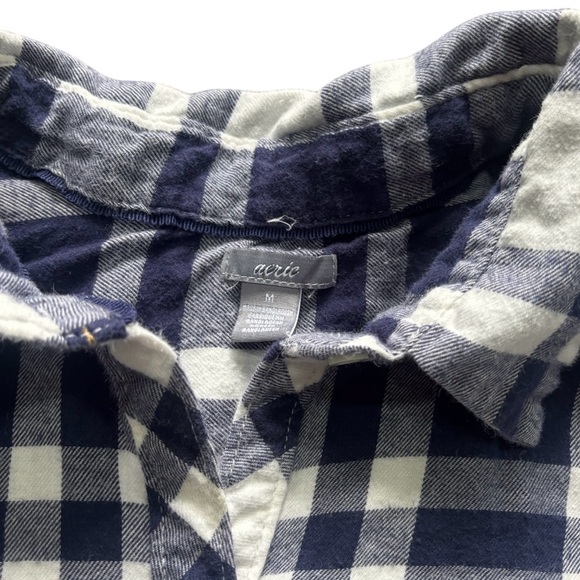 Aerie Navy and White Plaid Romper Women’s Medium EUC - Picture 2 of 9